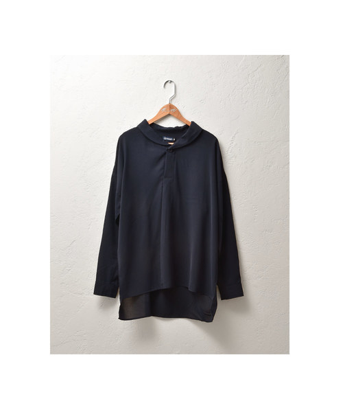 MinoriTY（マイノリティ）の「ショールカラープルオーバーシャツ ビッグシルエット（シャツ/ブラウス・メンズ・ネイビー/グレー/ベージュ・M/L）」の11枚目の写真