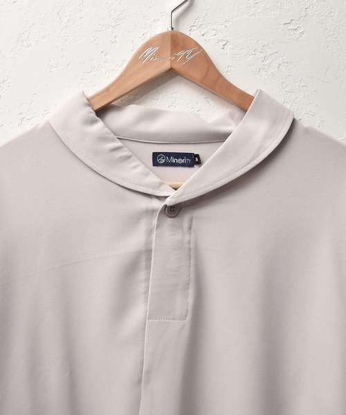 MinoriTY（マイノリティ）の「ショールカラープルオーバーシャツ ビッグシルエット（シャツ/ブラウス・メンズ・ネイビー/グレー/ベージュ・M/L）」の12枚目の写真