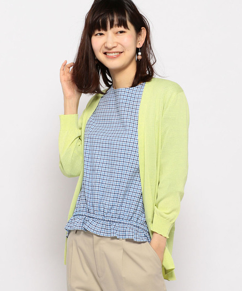 DECOY SINCE 1981（デコイシンスイチキュウハチイチ）の「◇カタログ掲載◇裾透かし編みカーディガン（カーディガン/ボレロ・レディース・ネイビー/グレー/ライトグリーン/アイボリー・LL/L size/M size）」の19枚目の写真