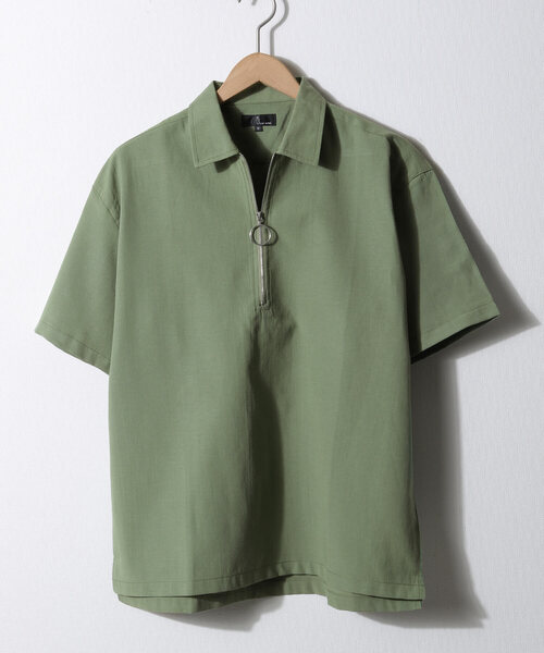 ZIP FIVE(ジップファイブ)の「【ZIP FIVE】【クールドライタッチ素材】 リネンハーフジップ半袖シャツ(Tシャツ/カットソー・メンズ・ホワイト/ブラック/ベージュ/ネイビー/カーキ/サックスブルー/ブラック系その他/ベージュ系その他/ブルー系その他/ブルー系その他2・MEDIUM/LARGE/X-LARGE)」の6枚目の写真