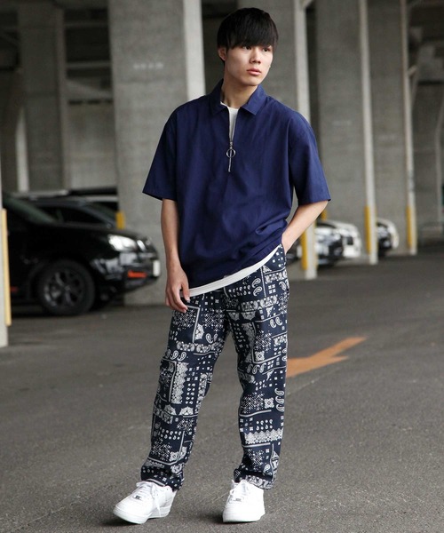 ZIP FIVE(ジップファイブ)の「【ZIP FIVE】【クールドライタッチ素材】 リネンハーフジップ半袖シャツ(Tシャツ/カットソー・メンズ・ホワイト/ブラック/ベージュ/ネイビー/カーキ/サックスブルー/ブラック系その他/ベージュ系その他/ブルー系その他/ブルー系その他2・MEDIUM/LARGE/X-LARGE)」の12枚目の写真