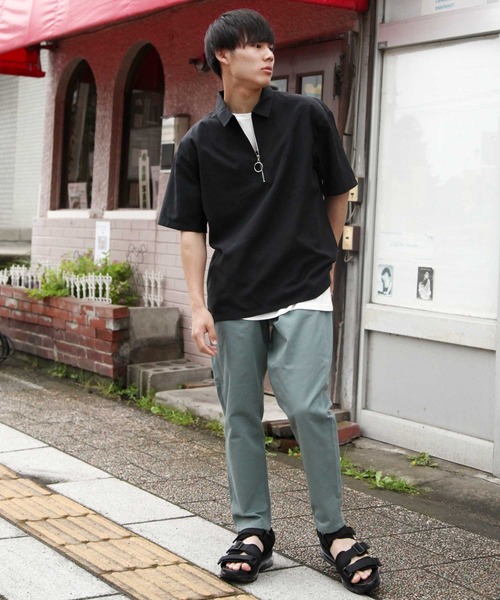 ZIP FIVE(ジップファイブ)の「【ZIP FIVE】【クールドライタッチ素材】 リネンハーフジップ半袖シャツ(Tシャツ/カットソー・メンズ・ホワイト/ブラック/ベージュ/ネイビー/カーキ/サックスブルー/ブラック系その他/ベージュ系その他/ブルー系その他/ブルー系その他2・MEDIUM/LARGE/X-LARGE)」の18枚目の写真