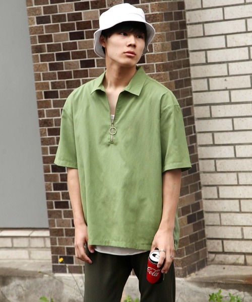 ZIP FIVE(ジップファイブ)の「【ZIP FIVE】【クールドライタッチ素材】 リネンハーフジップ半袖シャツ(Tシャツ/カットソー・メンズ・ホワイト/ブラック/ベージュ/ネイビー/カーキ/サックスブルー/ブラック系その他/ベージュ系その他/ブルー系その他/ブルー系その他2・MEDIUM/LARGE/X-LARGE)」の22枚目の写真