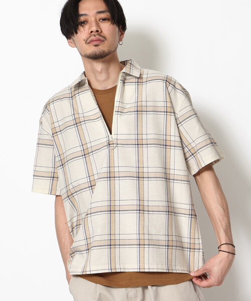 ZIP FIVE(ジップファイブ)の「【ZIP FIVE】【クールドライタッチ素材】 リネンハーフジップ半袖シャツ(Tシャツ/カットソー・メンズ・ホワイト/ブラック/ベージュ/ネイビー/カーキ/サックスブルー/ブラック系その他/ベージュ系その他/ブルー系その他/ブルー系その他2・MEDIUM/LARGE/X-LARGE)」の20枚目の写真