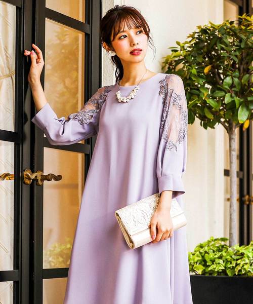 セール レーススリーブaライン 結婚式ワンピース パーティードレス ドレス Fashion Letter ファッションレター のファッション通販 Zozotown