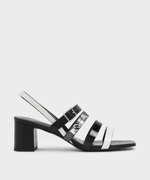 ストラッピーブロックヒール スリングバックサンダル / Strappy Block Heel Slingback Sandals