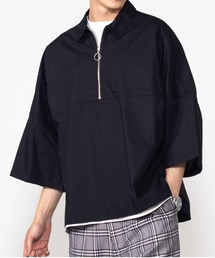 WEGO | WEGO/コットンタイプライターハーフジップ7分袖プルオーバーシャツ(シャツ/ブラウス)