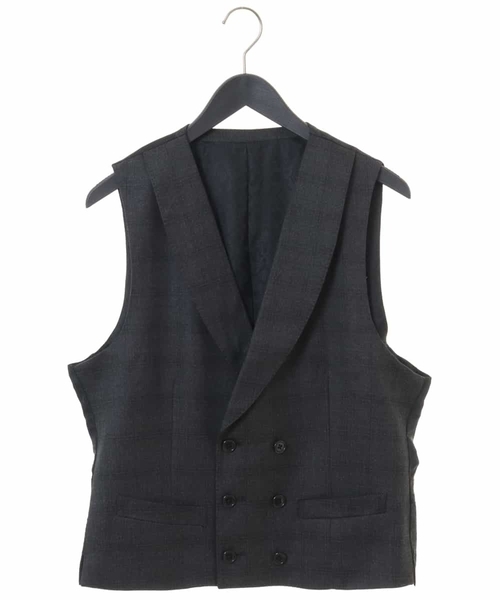 MICHEL KLEIN HOMME   （ミッシェルクランオム）の「ジレ（ビエラーノチェック）（その他アウター・メンズ・ネイビー/チャコールグレー・51/46/48）」の2枚目の写真