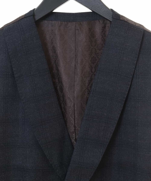 MICHEL KLEIN HOMME   （ミッシェルクランオム）の「ジレ（ビエラーノチェック）（その他アウター・メンズ・ネイビー/チャコールグレー・51/46/48）」の4枚目の写真