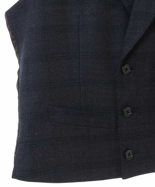 MICHEL KLEIN HOMME   （ミッシェルクランオム）の「ジレ（ビエラーノチェック）（その他アウター・メンズ・ネイビー/チャコールグレー・51/46/48）」の7枚目の写真