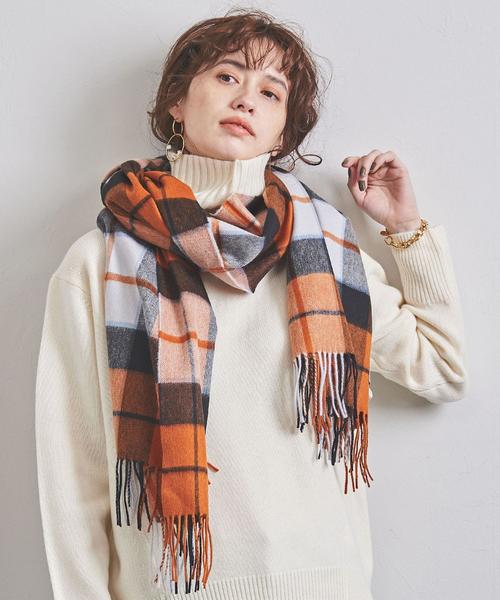 Johnstons of Elgin（ジョンストンズオブエルガン）の「＜JOHNSTONS（ジョンストンズ）＞カシミヤ M/V ストール（ストール/ショール・レディース・オレンジ/コバルトブルー/ブラック/グレー/ネイビー・FREE）」の18枚目の写真