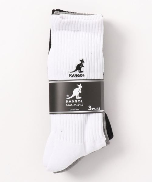 KANGOL（カンゴール）の「【KANGOL】カンゴール/クルー丈ソックス/メンズ/無地3足セット（ソックス/靴下・メンズ・ホワイト/ブラック/マルチ・FREE）」の3枚目の写真