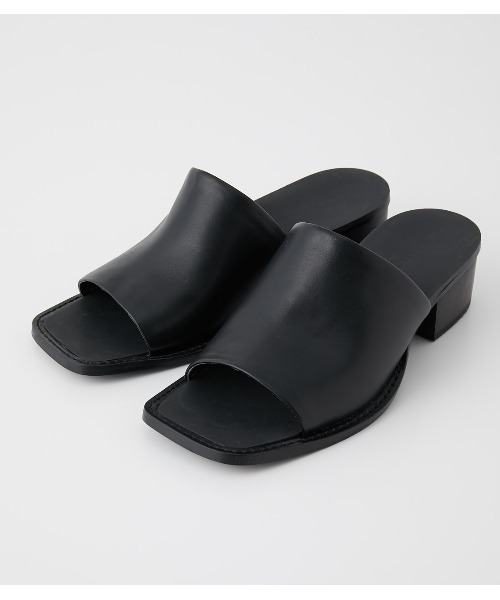 【ギフト】 BLACK mule MOUSSY（ブラックバイマウジー）の「square BY 靴