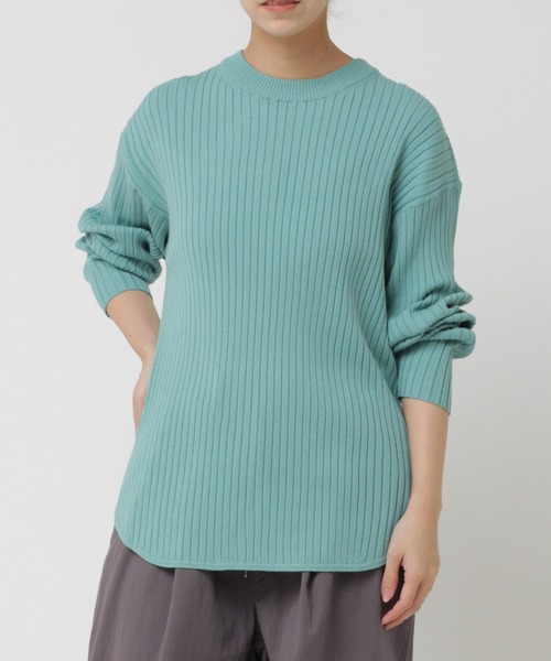 RNA-N（アールエヌエーエヌ）の「K2487 ワイドリブプルオーバー（ニット/セーター・レディース・ライトグレー/キャメル/ミント・MEDIUM）」の21枚目の写真