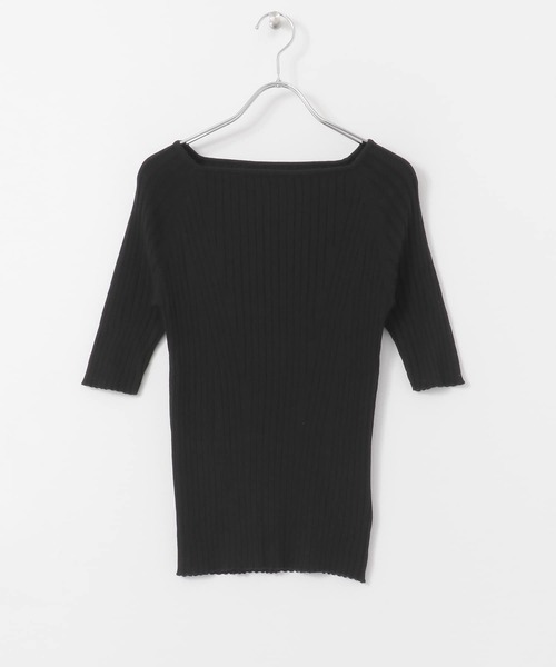 SENSE OF PLACE by URBAN RESEARCH（センスオブプレイスバイアーバンリサーチ）の「オーガニックコットンスクエアネックセーター（ニット/セーター・レディース・ブラウン/アイボリー/ラベンダー/ライトカーキ/ブラック・FREE）」の11枚目の写真