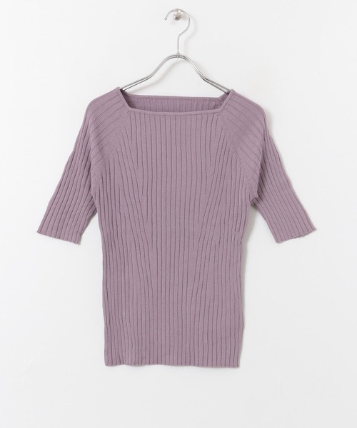 SENSE OF PLACE by URBAN RESEARCH（センスオブプレイスバイアーバンリサーチ）の「オーガニックコットンスクエアネックセーター（ニット/セーター・レディース・ブラウン/アイボリー/ラベンダー/ライトカーキ/ブラック・FREE）」の12枚目の写真