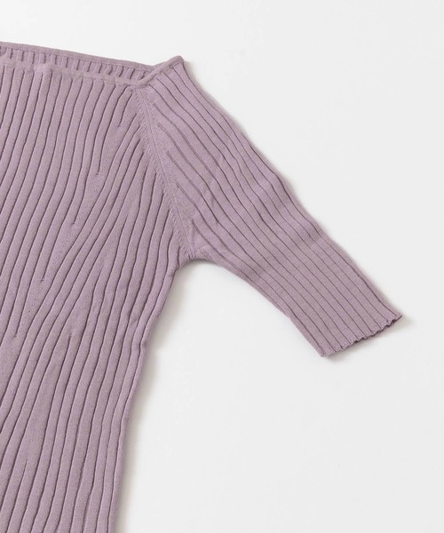 SENSE OF PLACE by URBAN RESEARCH（センスオブプレイスバイアーバンリサーチ）の「オーガニックコットンスクエアネックセーター（ニット/セーター・レディース・ブラウン/アイボリー/ラベンダー/ライトカーキ/ブラック・FREE）」の16枚目の写真