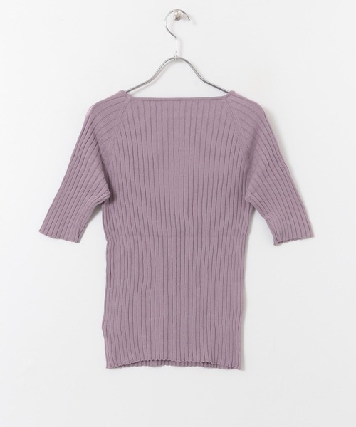 SENSE OF PLACE by URBAN RESEARCH（センスオブプレイスバイアーバンリサーチ）の「オーガニックコットンスクエアネックセーター（ニット/セーター・レディース・ブラウン/アイボリー/ラベンダー/ライトカーキ/ブラック・FREE）」の17枚目の写真