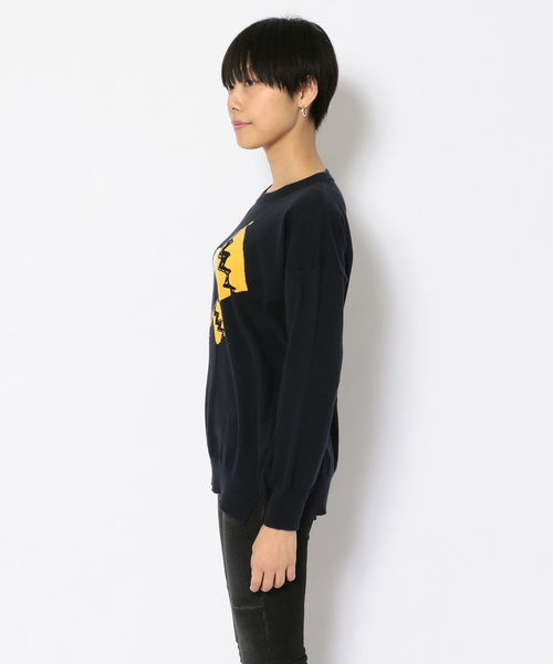 セール トップス Cashyage カシヤージュ 別注snoopyニット スヌーピー ニット セーター B2nd ビーセカンド のファッション