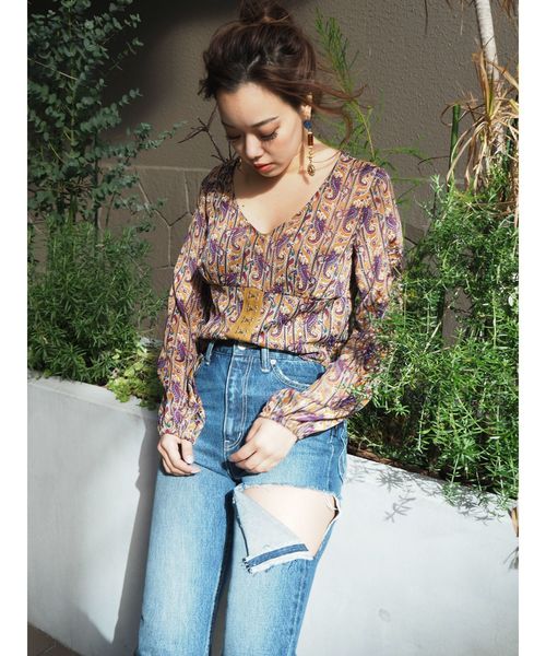 EVRIS（エヴリス）の「カットアウトデニムパンツ（デニムパンツ・レディース・ライトブルー/インディゴブルー・SMALL/MEDIUM）」の17枚目の写真