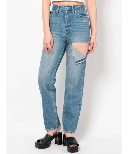 EVRIS（エヴリス）の「カットアウトデニムパンツ（デニムパンツ・レディース・ライトブルー/インディゴブルー・SMALL/MEDIUM）」の14枚目の写真