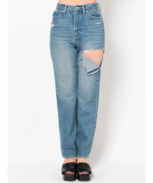 EVRIS（エヴリス）の「カットアウトデニムパンツ（デニムパンツ・レディース・ライトブルー/インディゴブルー・SMALL/MEDIUM）」の13枚目の写真