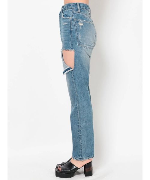 EVRIS（エヴリス）の「カットアウトデニムパンツ（デニムパンツ・レディース・ライトブルー/インディゴブルー・SMALL/MEDIUM）」の12枚目の写真
