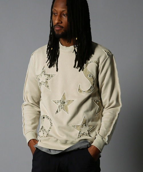 Msw745 コットン裏毛起毛 ミリタリーキルティング シンボル パッチワーク スエットシャツ スウェット Stud Muffin スタッドマフィン のファッション通販 Zozotown