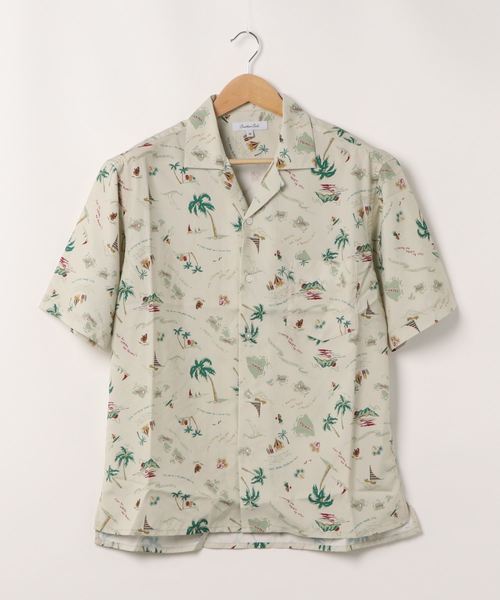 STYLEBLOCK（スタイルブロック）の「総柄プリントオープンカラーシャツ（シャツ/ブラウス・メンズ・ホワイト/ブラック/ホワイト系その他/ブラック系その他/グレー/レッド/ブラック系その他2/ホワイト系その他2/ブラック系その他3/ホワイト系その他3/ブルー/ブラック系その他4・M/L/LL）」の4枚目の写真