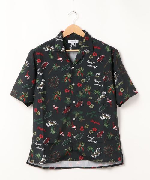 STYLEBLOCK（スタイルブロック）の「総柄プリントオープンカラーシャツ（シャツ/ブラウス・メンズ・ホワイト/ブラック/ホワイト系その他/ブラック系その他/グレー/レッド/ブラック系その他2/ホワイト系その他2/ブラック系その他3/ホワイト系その他3/ブルー/ブラック系その他4・M/L/LL）」の8枚目の写真