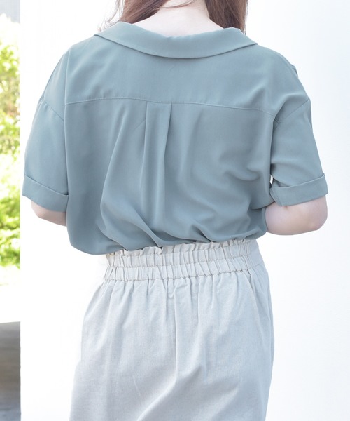 PairPair(ペアペア)の「ポケット付き開襟シャツ(シャツ/ブラウス・レディース・ブルー/アイボリー/モカ・FREE)」の18枚目の写真