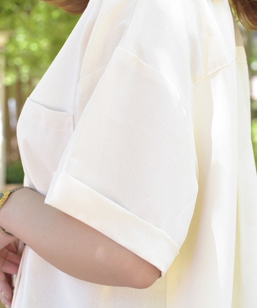 PairPair(ペアペア)の「ポケット付き開襟シャツ(シャツ/ブラウス・レディース・ブルー/アイボリー/モカ・FREE)」の20枚目の写真