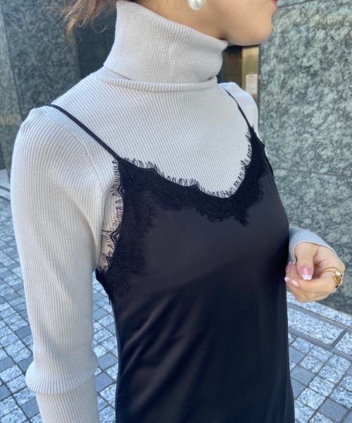 EIMY ISTOIRE（エイミーイストワール）の「レイヤードサテンフレアワンピース（ワンピース・レディース・グレー/ブラック/ベージュ・FREE）」の12枚目の写真