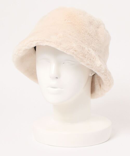milsa（ミルサ）の「【milsa】Fake Fur Bucket Hat / 【ミルサ】エコファー　バケットハット（ハット・レディース・ブラック/レオパード/グレイッシュベージュ/ベージュ/アイボリー・M/57.5cm）」の2枚目の写真
