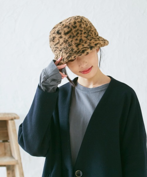 milsa（ミルサ）の「【milsa】Fake Fur Bucket Hat / 【ミルサ】エコファー　バケットハット（ハット・レディース・ブラック/レオパード/グレイッシュベージュ/ベージュ/アイボリー・M/57.5cm）」の19枚目の写真