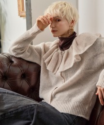 KOH.style | ラッフルカラーモヘアカーディガン(ニット/セーター)