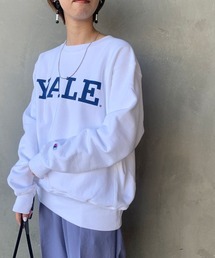 Champion | [Champion/チャンピオン] リバースウィーブクルーネックスウェットプルオーバー/YALEカレッジロゴ/トレーナー/ビッグシルエット/ユニセックス(スウェット)