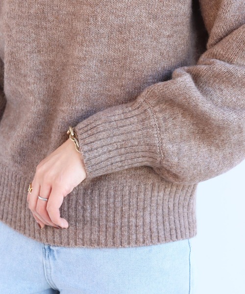 ストレッチハイネックニットトップス