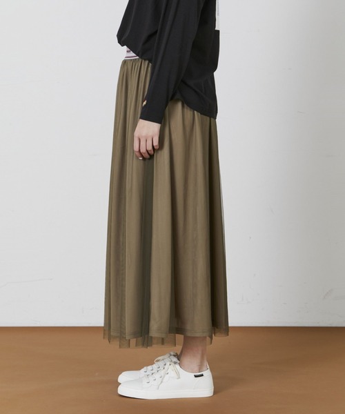 FRAPBOIS（フラボア）の「ブリーズスカート（スカート・レディース・カーキ/エメラルド/ブラック・0/1）」の4枚目の写真