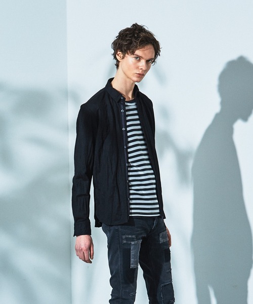 5351 POUR LES HOMMES（ゴーサンゴーイチプールオム）の「レーヨン ナイロン ツイル ワッシャーシャツ（シャツ/ブラウス・メンズ・ホワイト/ブラック/カーキ/ブルー・44/46/48/50）」の2枚目の写真