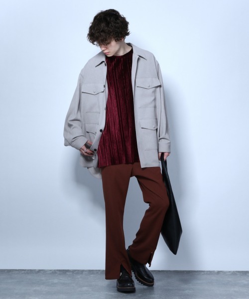 HARE(ハレ)の「ベルベットプリーツプルオーバー(HARE)(Tシャツ/カットソー・メンズ・ブラック/ライトグレー/レッド系その他・FREE)」の15枚目の写真