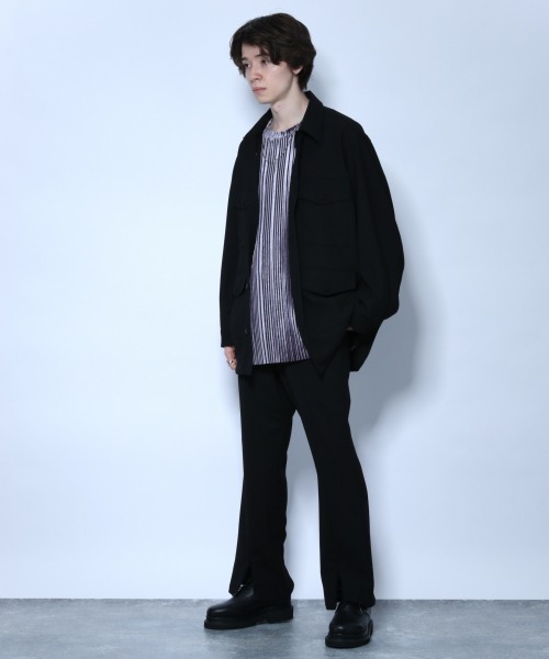 HARE(ハレ)の「ベルベットプリーツプルオーバー(HARE)(Tシャツ/カットソー・メンズ・ブラック/ライトグレー/レッド系その他・FREE)」の8枚目の写真