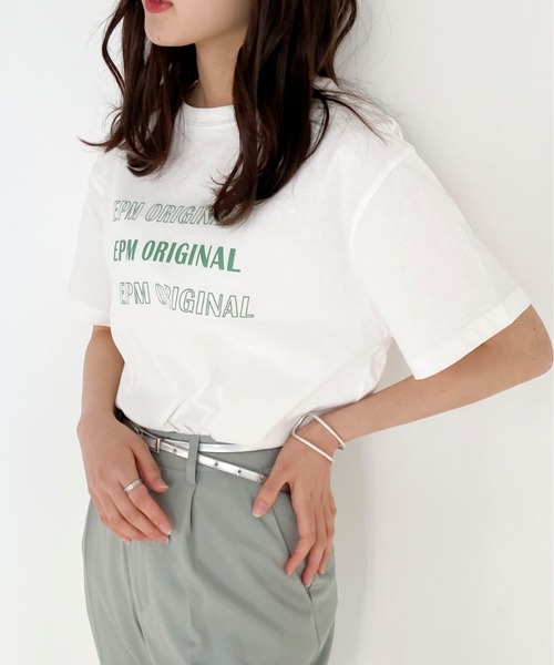 EPIMI E'PIMMY（エピミエピミー）の「【ユニセックス】"EPM"アソートロゴT（Tシャツ/カットソー・レディース・ホワイト/ブラック/オフホワイト/グレイッシュブルー・MEDIUM）」の3枚目の写真