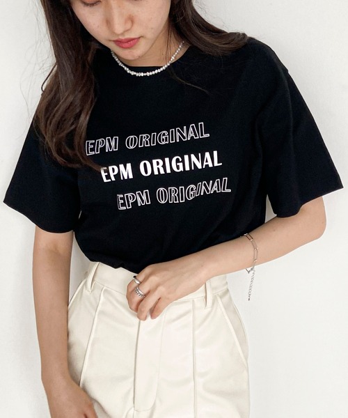 EPIMI E'PIMMY（エピミエピミー）の「【ユニセックス】"EPM"アソートロゴT（Tシャツ/カットソー・レディース・ホワイト/ブラック/オフホワイト/グレイッシュブルー・MEDIUM）」の4枚目の写真