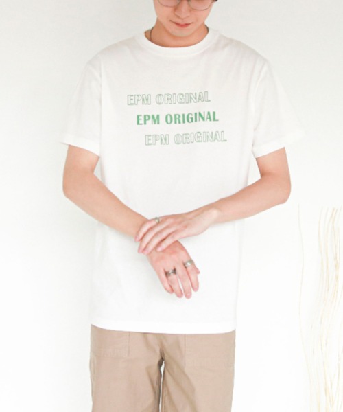 EPIMI E'PIMMY（エピミエピミー）の「【ユニセックス】"EPM"アソートロゴT（Tシャツ/カットソー・レディース・ホワイト/ブラック/オフホワイト/グレイッシュブルー・MEDIUM）」の15枚目の写真