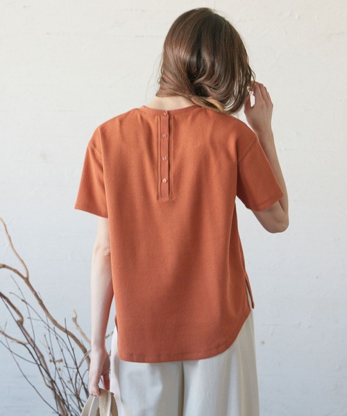 CLEARIMPRESSION （クリアインプレッション）の「《musee》ワッフルプルオーバー（Tシャツ/カットソー・レディース・ホワイト/ブラック/キャメル・フリー）」の5枚目の写真