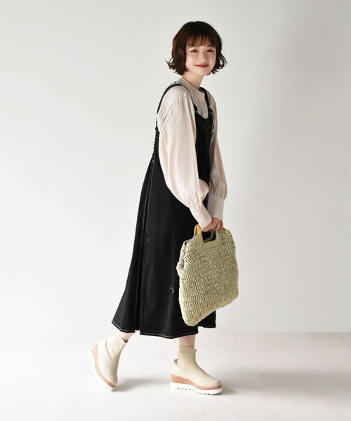 RETRO GIRL（レトロガール）の「ペーパートート（かごバッグ・レディース・ライトグリーン/ライトブラウン/オフホワイト・FREE）」の6枚目の写真