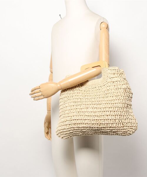 RETRO GIRL（レトロガール）の「ペーパートート（かごバッグ・レディース・ライトグリーン/ライトブラウン/オフホワイト・FREE）」の5枚目の写真