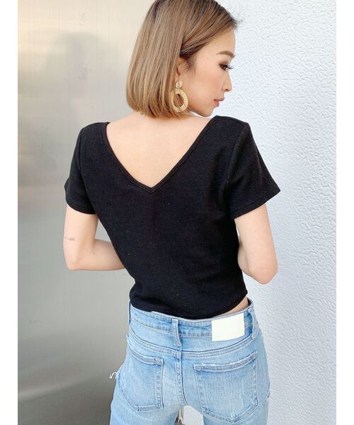 GYDA(ジェイダ)の「ワッフル2WAYスピンドルTシャツ(Tシャツ/カットソー・レディース・オフホワイト/ブラック/ベージュ・FREE)」の13枚目の写真