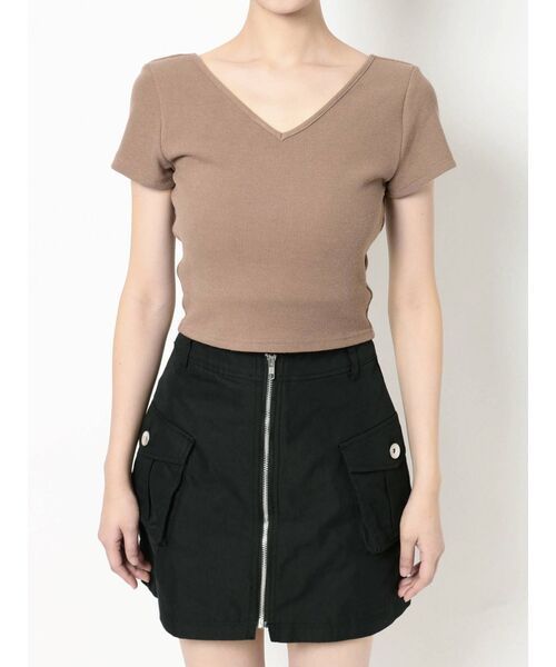 GYDA(ジェイダ)の「ワッフル2WAYスピンドルTシャツ(Tシャツ/カットソー・レディース・オフホワイト/ブラック/ベージュ・FREE)」の20枚目の写真